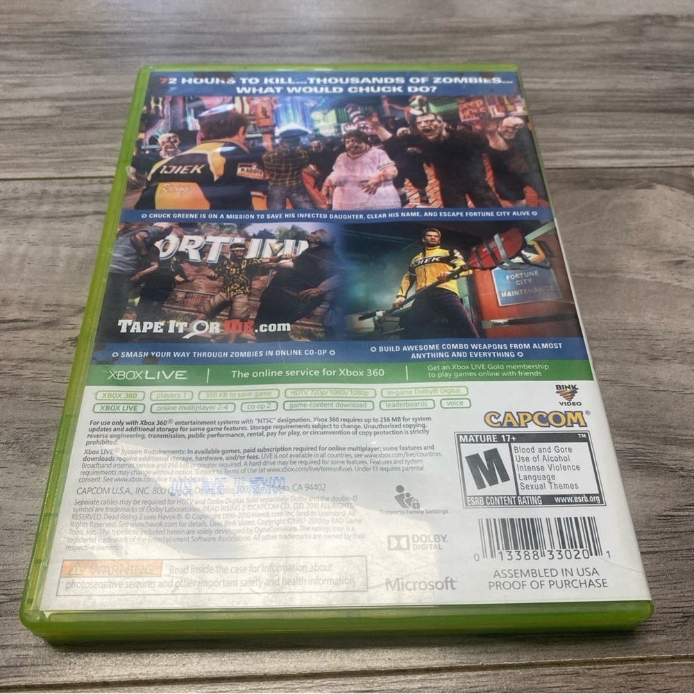 DeadRising 2 Xbox 360 Microsoft Mature 17+ No Manual - Picture 2 of 4